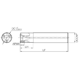 京セラ（株） コーナ角90°エンドミル MEC コーナ角９０°エンドミル MEC25-S25-11T-4