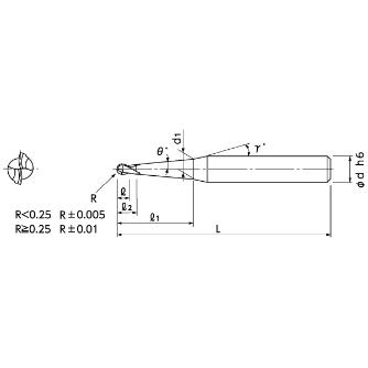 日進工具（株） 無限コーティング ロングテーパネックボールエンドミル MRBTN230 無限　ロングテーパネックボールエンドミル MRBTN230 R0.15X1ﾟ30X2