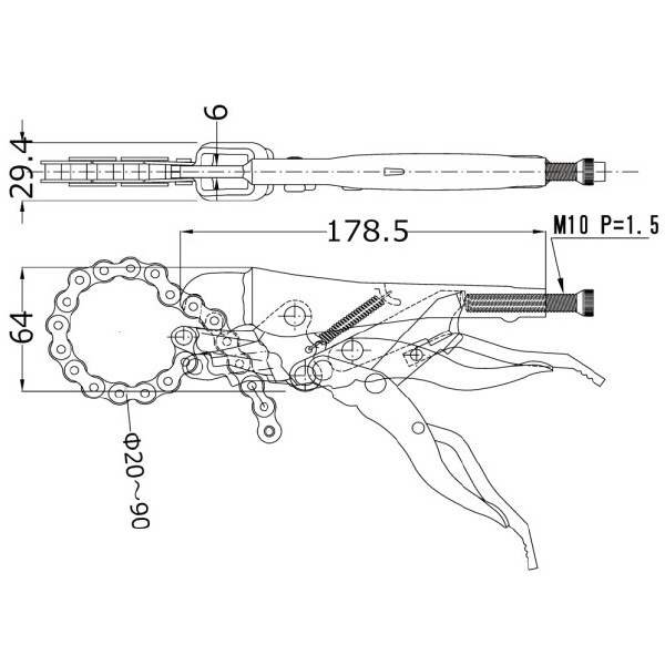 大阪角田興業（株） 標準型ハンドバイスプライヤー 標準型ハンドバイスプライヤー NO.15B