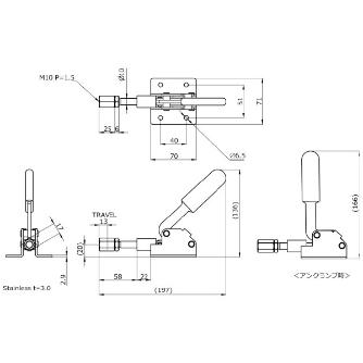 大阪角田興業（株） 横押し型トグルクランプ 横押し型トグルクランプ NO.51Bｼｮｳ