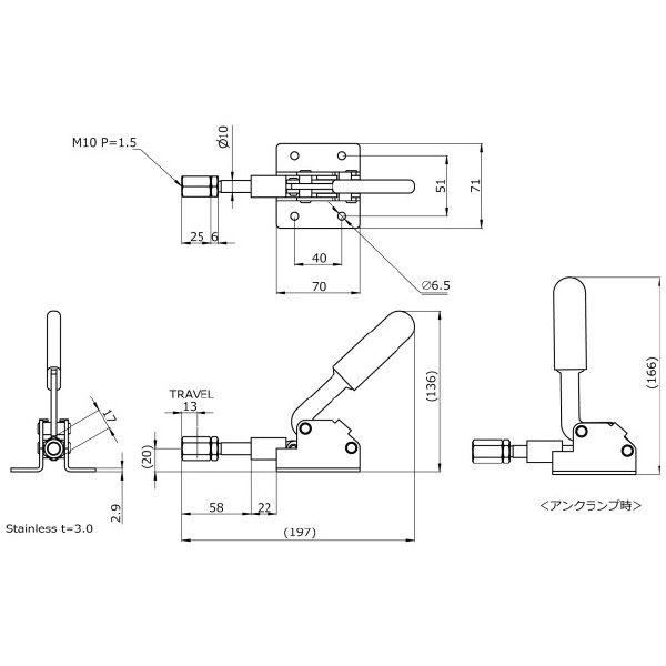 大阪角田興業（株） 横押し型トグルクランプ 横押し型トグルクランプ NO.51Bｼｮｳ