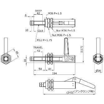 大阪角田興業（株） 横押し型トグルクランプ 横押し型トグルクランプ NO.51MD