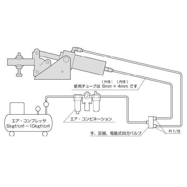 大阪角田興業（株） エアークランプ 横押し型 エアークランプ　横押し型 NO.107