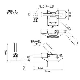 大阪角田興業（株） 横押し型トグルクランプ 横押し型トグルクランプ NO.SL200