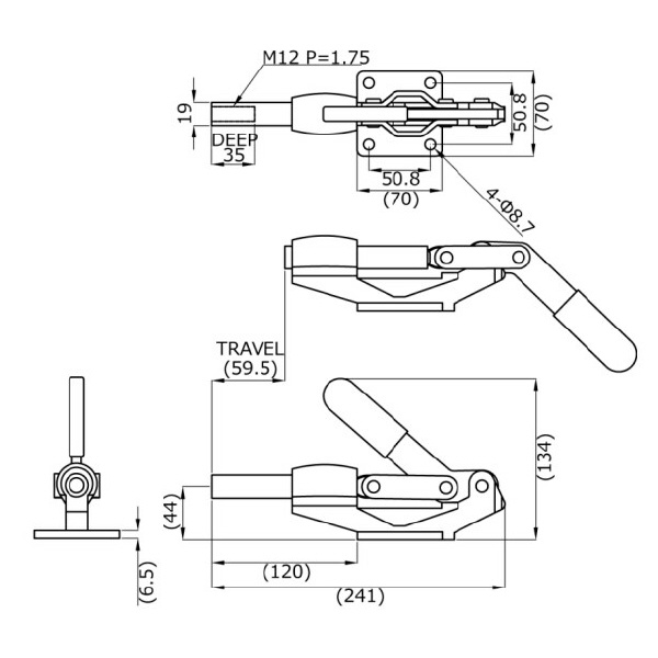 大阪角田興業（株） 横押し型トグルクランプ 横押し型トグルクランプ NO.SL300