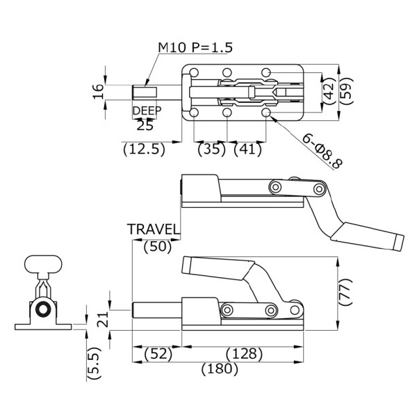 大阪角田興業（株） 横押し型トグルクランプ 横押し型トグルクランプ NO.SL350