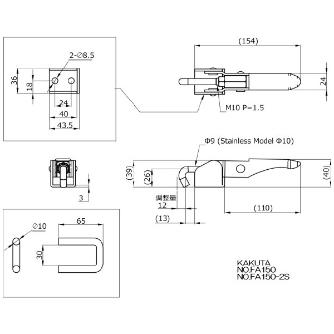 大阪角田興業（株） フック型トグルクランプ FA フック型トグルクランプ NO.FA150