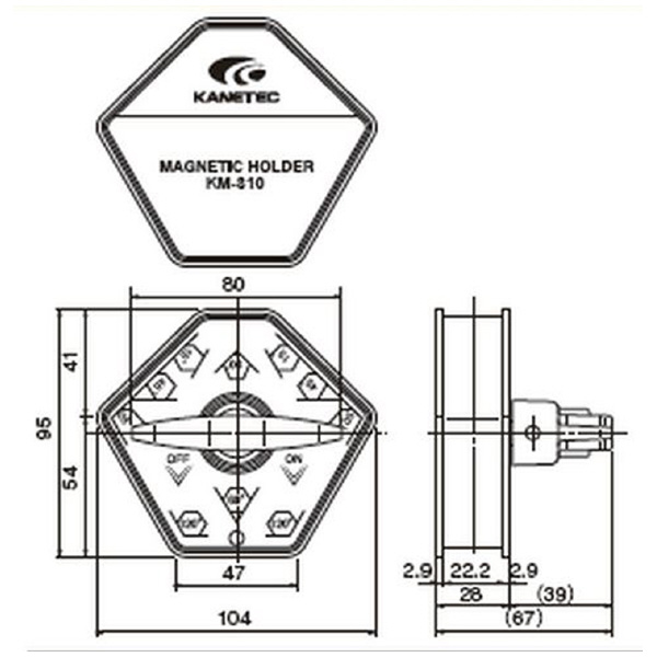 カネテック（株） マグネット6角ホルダ KM マグネット６角ホルダ KM-S10