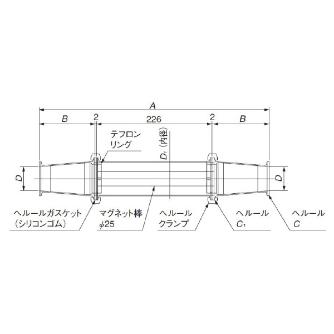 カネテック（株） マグネットフィルタ/サニタリ PCMS マグネットフィルタ／サニタリ PCMS-T10