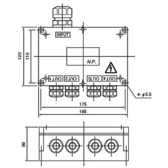 カネテック（株） 分岐箱 TB 分岐箱 TB-4PD