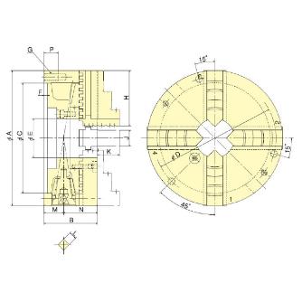 （株）北川鉄工所 4爪スクロールチャック JS ４爪スクロールチャック JS07