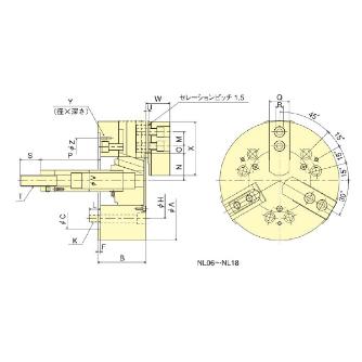 （株）北川鉄工所 中実ロングストロークパワーチャック NL 中実ロングストロークパワーチャック NL08