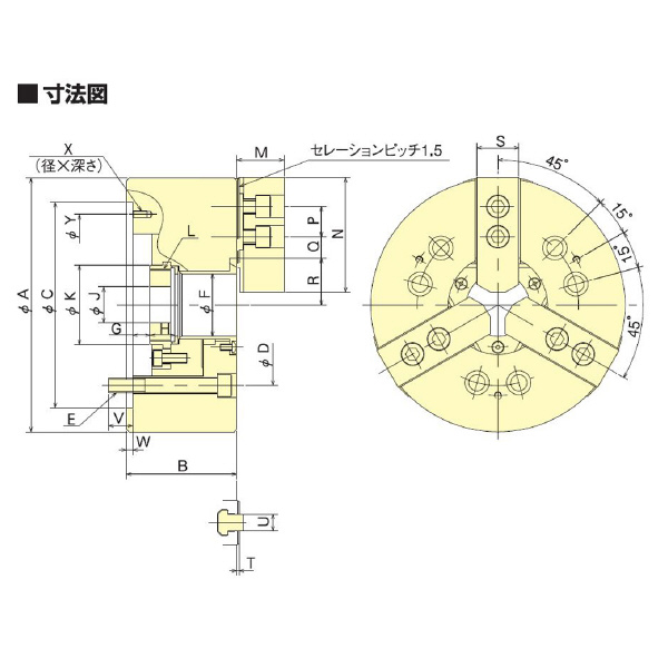 （株）北川鉄工所 中空パワーチャック B-200 中空パワーチャック B-206