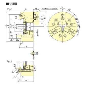 （株）北川鉄工所 中空パワーチャック(ショートテーパ) B-200A 中空パワーチャック（ショートテーパ） B-206A500