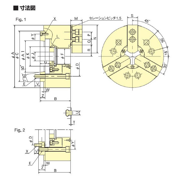 （株）北川鉄工所 中空パワーチャック(ショートテーパ) B-200A 中空パワーチャック（ショートテーパ） B-206A500