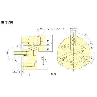 （株）北川鉄工所 中実ロングストロークパワーチャック NL 中実ロングストロークパワーチャック NL04