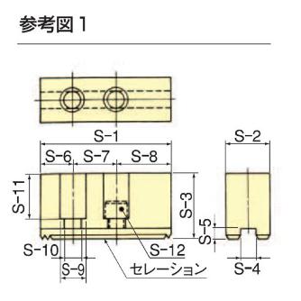 （株）北川鉄工所 パワーチャック用ソフトジョー SB ＨＷ－１５用生爪　４個セット SJ15A2Q