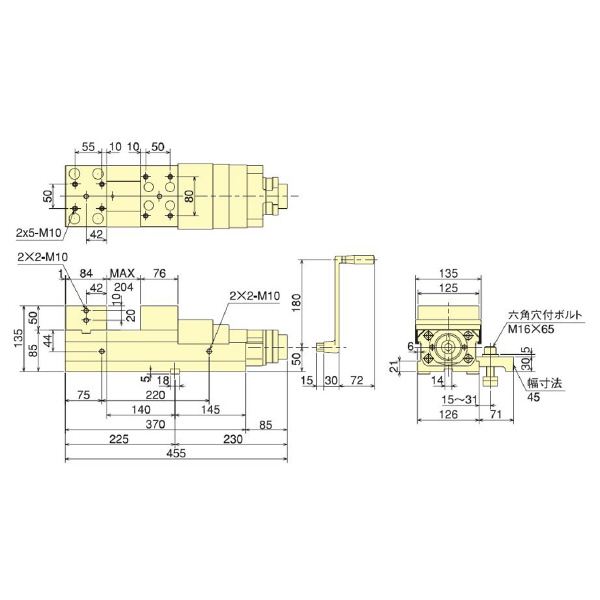 （株）北川鉄工所 センター溝テーブル用パワーバイス VE125N-15 超低床スチールバイス（門型Ｍ／Ｃ用） VE125N-15