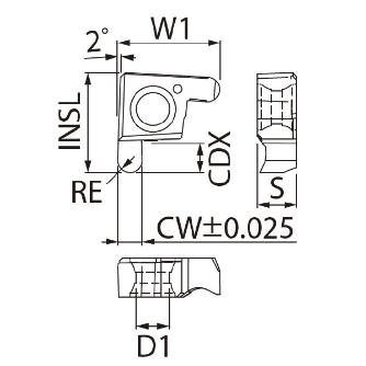 京セラ（株） チップ PVDコーティング 溝用 GER チップ　ＰＶＤコーティング　溝用 GER100-050BR PR1225