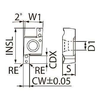 京セラ（株） チップ PVDコーティング 溝用 GER チップ　ＰＶＤコーティング　溝用 GER150-010CM PR1225