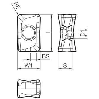 京セラ（株） チップ CVDコーティング フライス用 LOMU チップ　ＣＶＤコーティング　フライス用 LOMU100404ER-GM CA6535