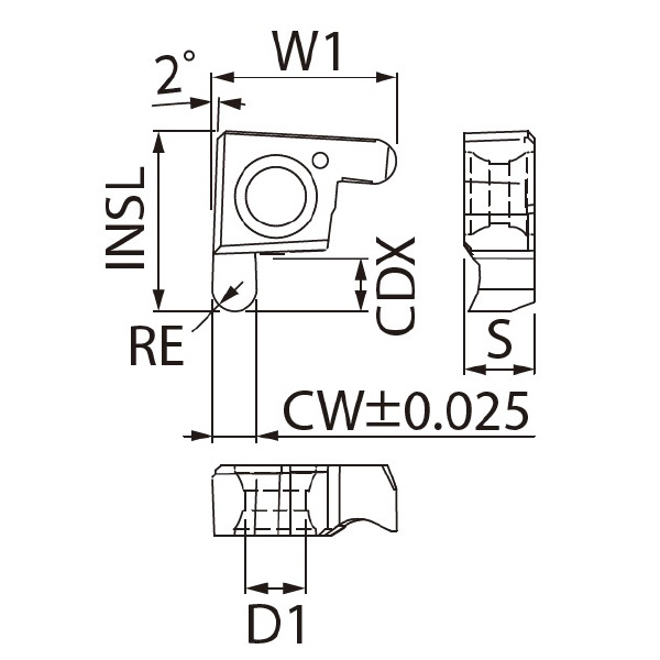 京セラ（株） チップ 超硬 溝用 GER チップ　超硬　溝用 GER100-050AR KW10