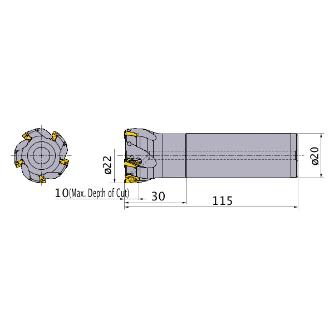 三菱マテリアル（株） カッタ 多機能用(シャンクタイプ) APX3000 カッタ　多機能用（シャンクタイプ） APX3000R223SA20SA