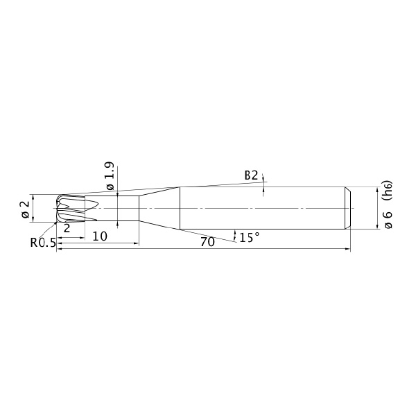 三菱マテリアル（株） ミラクルエンドミル VCHFRB ミラクルエンドミル VCHFRB D0200R050N10