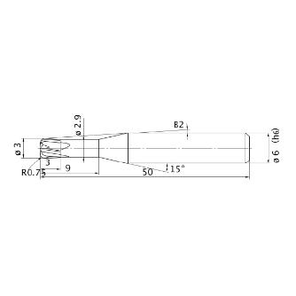 三菱マテリアル（株） ミラクルエンドミル VCHFRB ミラクルエンドミル VCHFRB D0300R075N09