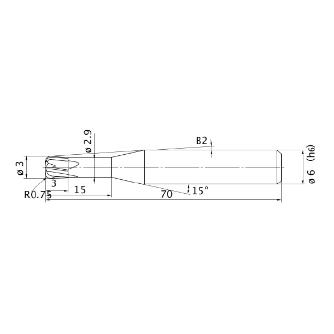 三菱マテリアル（株） ミラクルエンドミル VCHFRB ミラクルエンドミル VCHFRB D0300R075N15