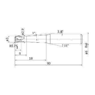 三菱マテリアル（株） ミラクルエンドミル VCHFRB ミラクルエンドミル VCHFRB D0300R075N18