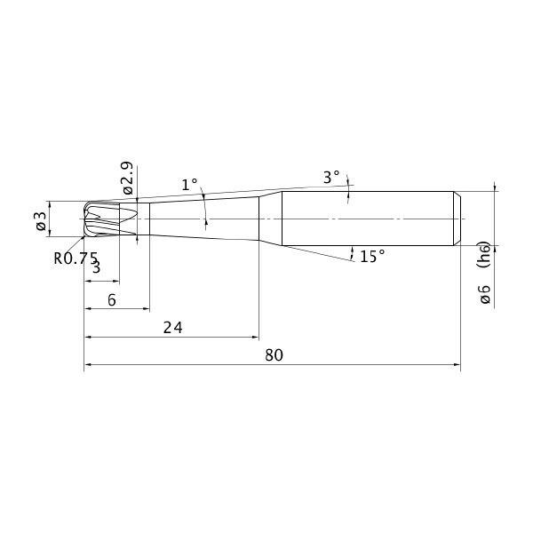 三菱マテリアル（株） ミラクルエンドミル VCHFRB ミラクルエンドミル VCHFRB D0300R075N24