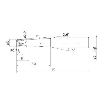 三菱マテリアル（株） ミラクルエンドミル VCHFRB ミラクルエンドミル VCHFRB D0300R075N30