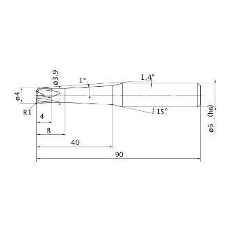 三菱マテリアル（株） ミラクルエンドミル VCHFRB ミラクルエンドミル VCHFRB D0400R100N40