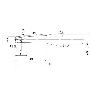 三菱マテリアル（株） ミラクルエンドミル VCHFRB ミラクルエンドミル VCHFRB D0500R120N30