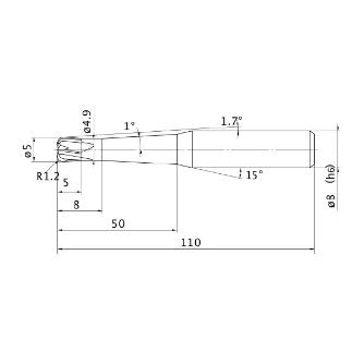 三菱マテリアル（株） ミラクルエンドミル VCHFRB ミラクルエンドミル VCHFRB D0500R120N50