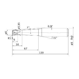 三菱マテリアル（株） ミラクルエンドミル VCHFRB ミラクルエンドミル VCHFRB D0600R150N67