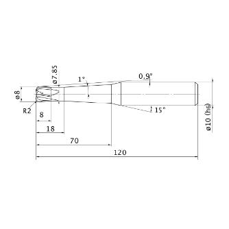 三菱マテリアル（株） ミラクルエンドミル VCHFRB ミラクルエンドミル VCHFRB D0800R200N70