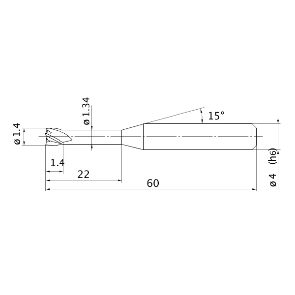 三菱マテリアル（株） エムスターエンドミル MS4XL エムスターエンドミル MS4XL D0140N220