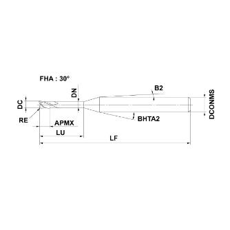 三菱マテリアル（株） CRNエンドミル CRN2XLRB ＣＲＮエンドミル CRN2XLRB D0100R030N12