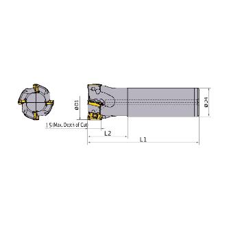 三菱マテリアル（株） カッタ 多機能用(シャンクタイプ) APX4000 カッタ　多機能用（シャンクタイプ） APX4000R252SA25ELA