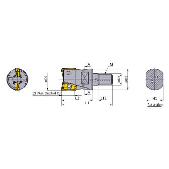 三菱マテリアル（株） カッタ 多機能用(シャンクタイプ) APX4000 カッタ　多機能用（シャンクタイプ） APX4000R252SA25ELA