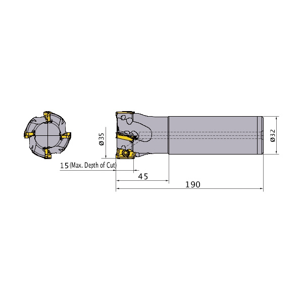 三菱マテリアル（株） カッタ 多機能用(シャンクタイプ) APX4000 カッタ　多機能用（シャンクタイプ） APX4000R352SA32LA