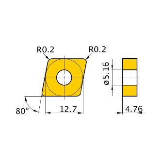 三菱マテリアル（株） 旋削用インサート(PCD) NP-CNMM 旋削用インサート（ＰＣＤ） NP-CNMM120402R-F MD220