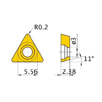 三菱マテリアル（株） 旋削用インサート(PCD) NP-TPMX 旋削用インサート（ＰＣＤ） NP-TPMX090202R-F MD220