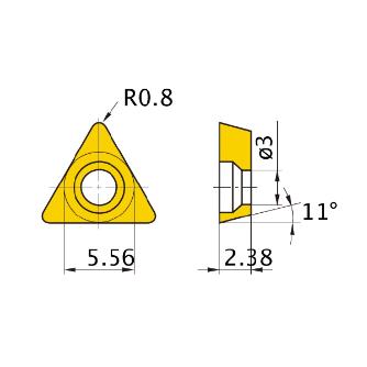 三菱マテリアル（株） 旋削用インサート(PCD) NP-TPMX 旋削用インサート（ＰＣＤ） NP-TPMX090208L-F MD220