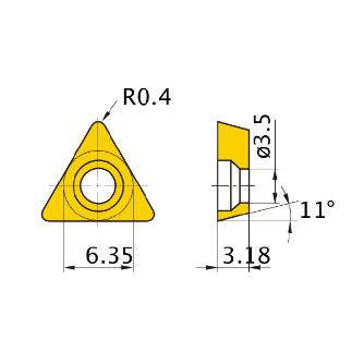 三菱マテリアル（株） 旋削用インサート(PCD) NP-TPMX 旋削用インサート（ＰＣＤ） NP-TPMX110304L-F MD220