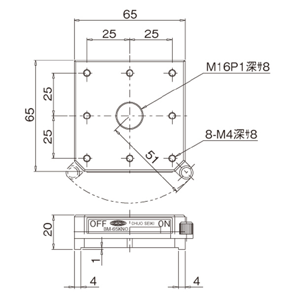 中央精機（株） レバー式マグネットスタンド BM レバー式マグネットスタンド BM-65K