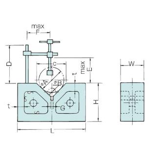 大西測定（株） 鋳鉄製金具付Vブロック 125 鋳鉄製金具付Ｖブロック 125-100K
