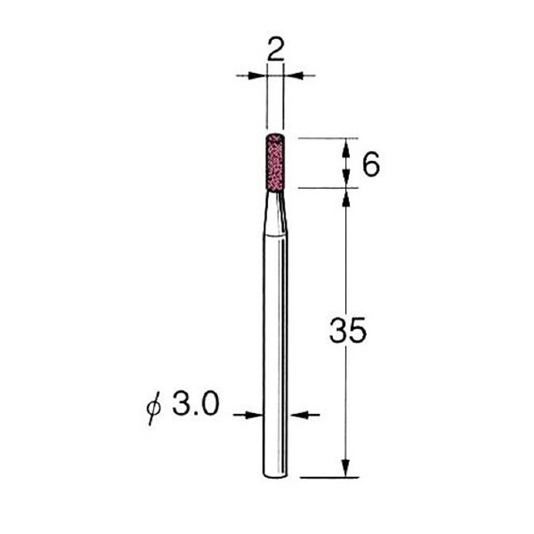 日本精密機械工作（株） 軸付砥石 軸径φ3 G31 軸付砥石　５本 G3103